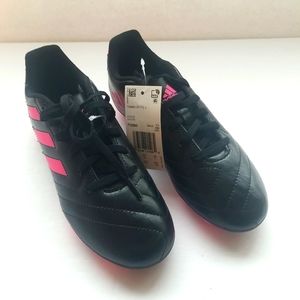 Adidas Goletto VII FG Youth Kids Girls Black/Pink Soccer Cleats Sizes 3.5